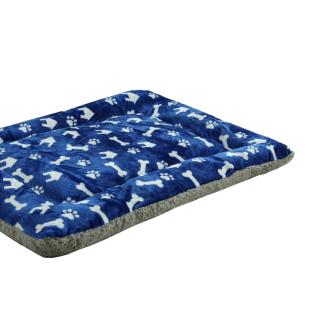cama mascota con borreguito azul