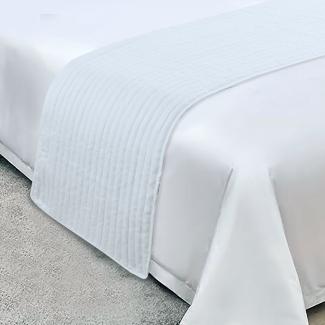 pie de cama rayas blanca haradeco