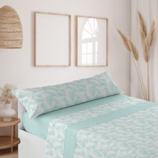 sabana algodón juego de 3/4 piezas estampado verde hoja
