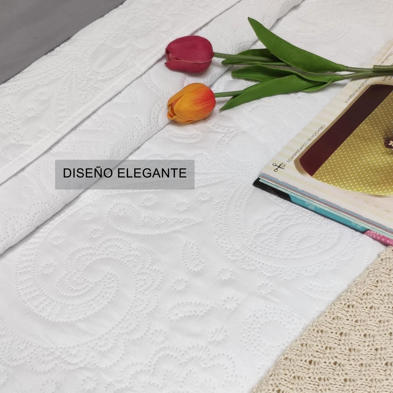 colcha blanca cama 150 floral
