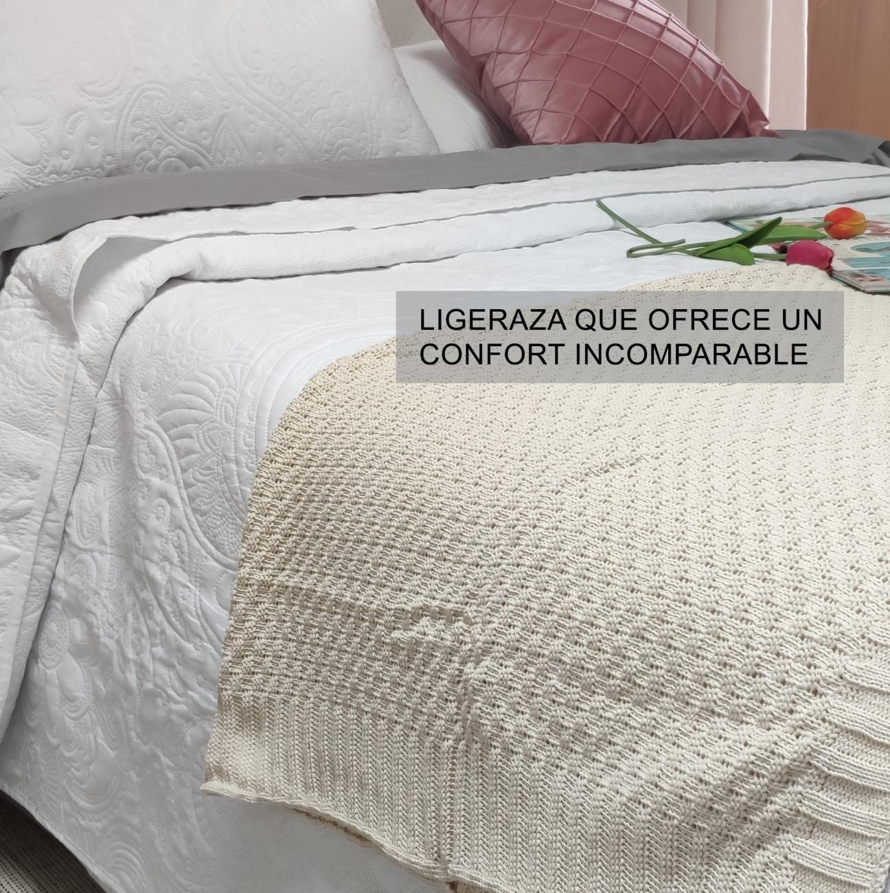 colcha blanca cama 180 floral