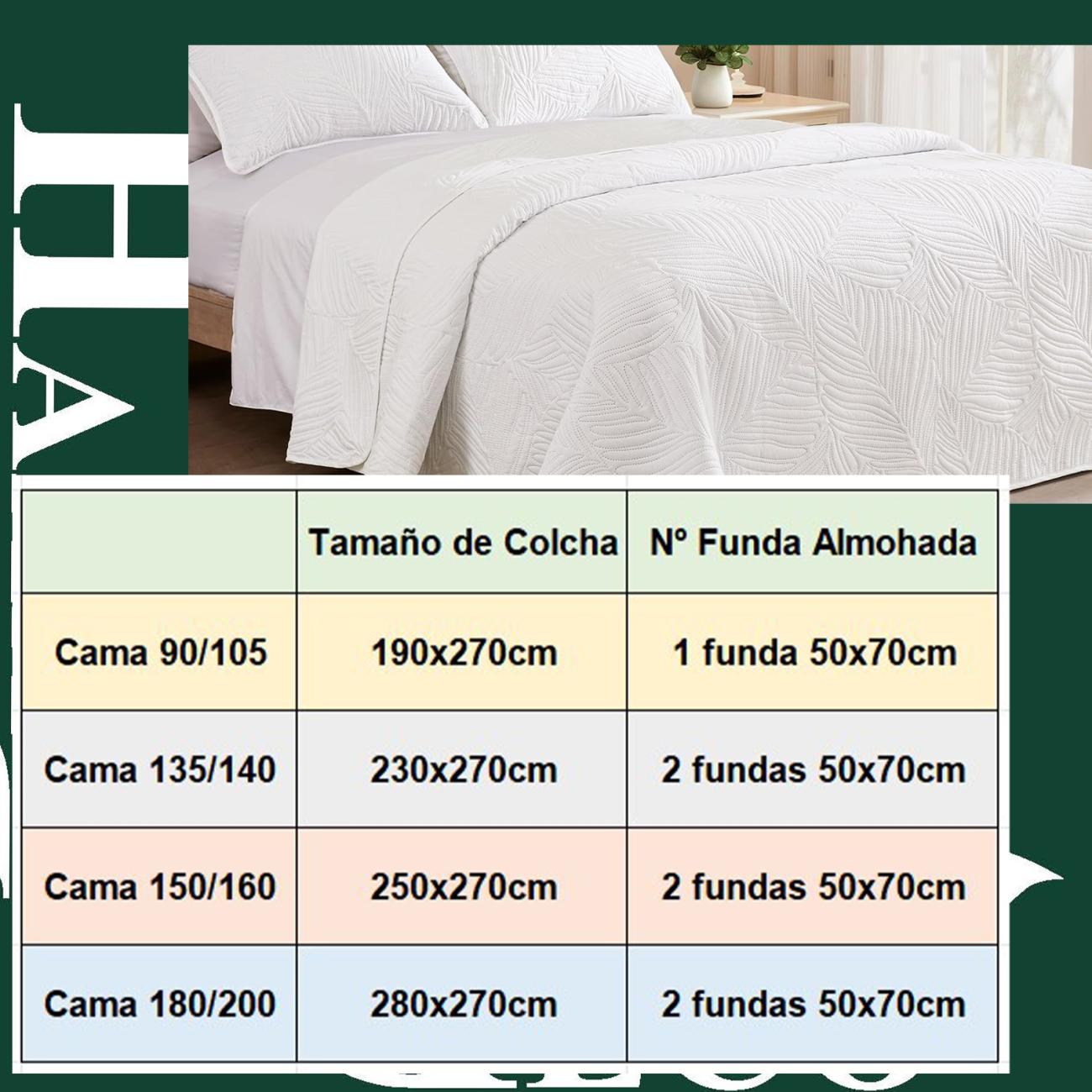 colcha de verano cama 105 blanca