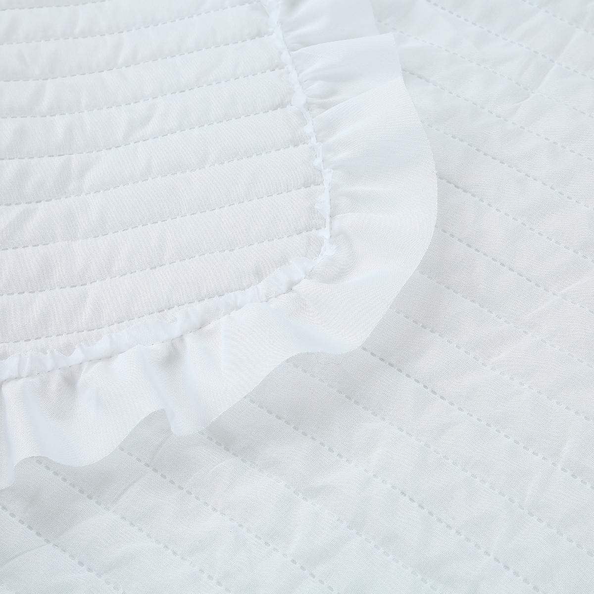 pie de cama con volantes blanca