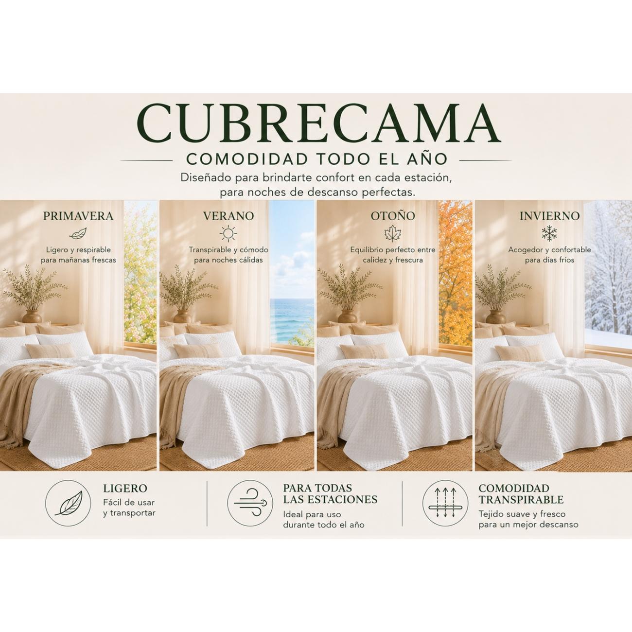 colcha de verano blanca haradeco