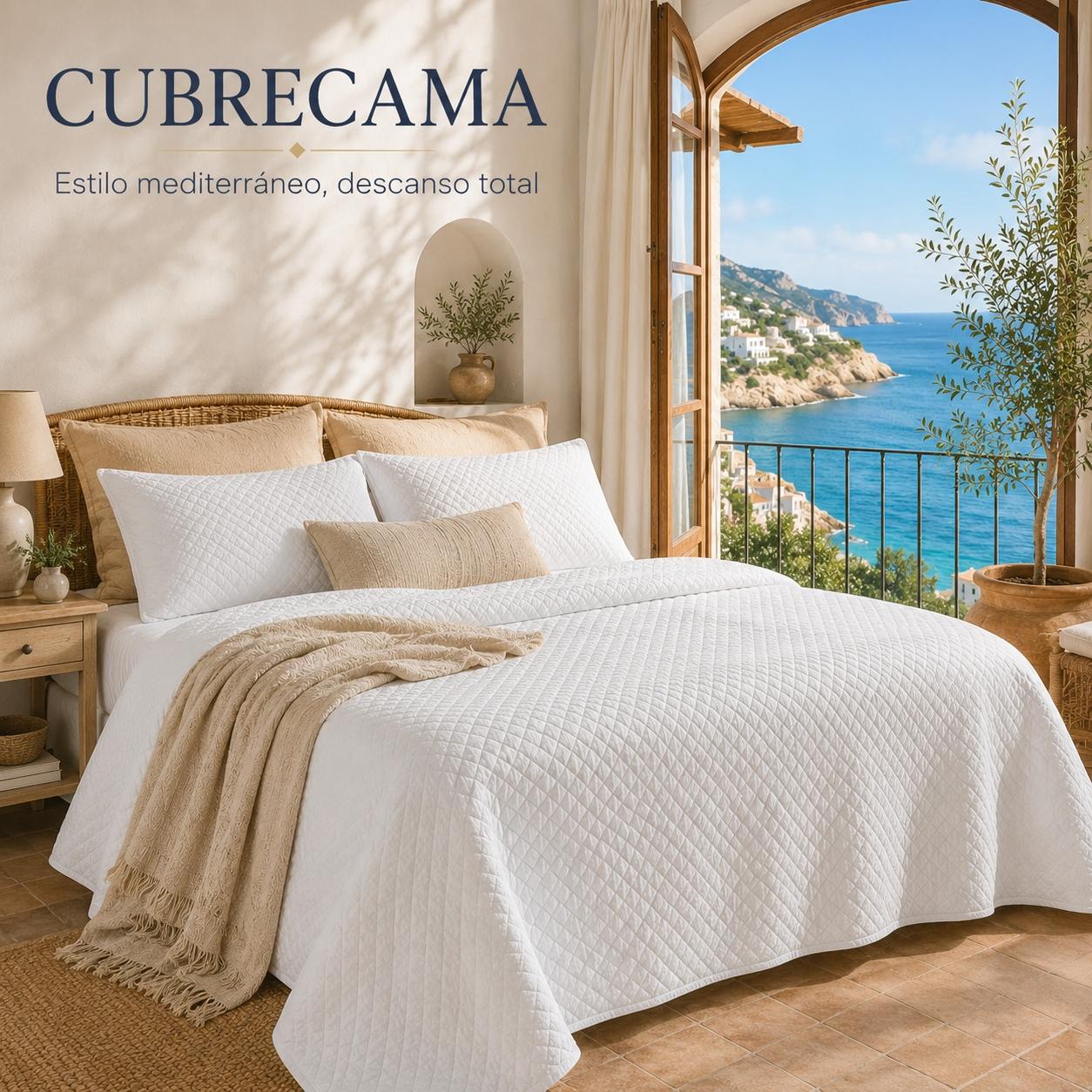 colcha de verano blanca haradeco