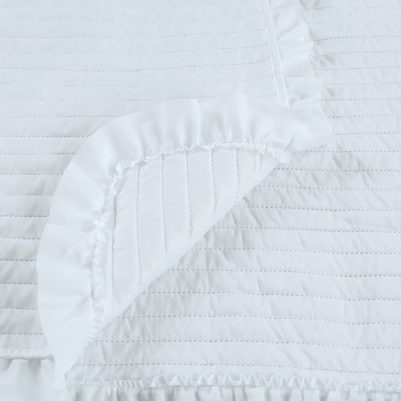 pie de cama con volantes blanca