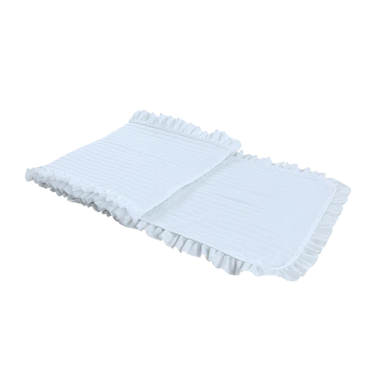 pie de cama con volantes blanca