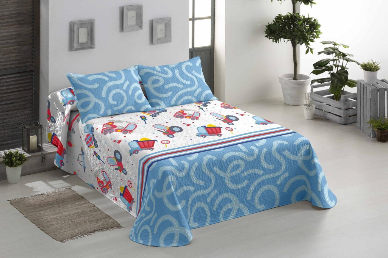 colcha de verano infantil para niños azul