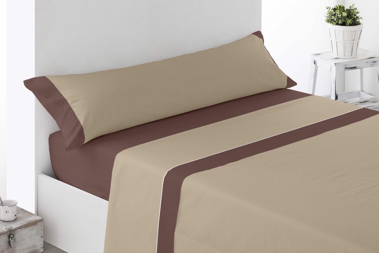 sabana verano de 3 piezas beige marron