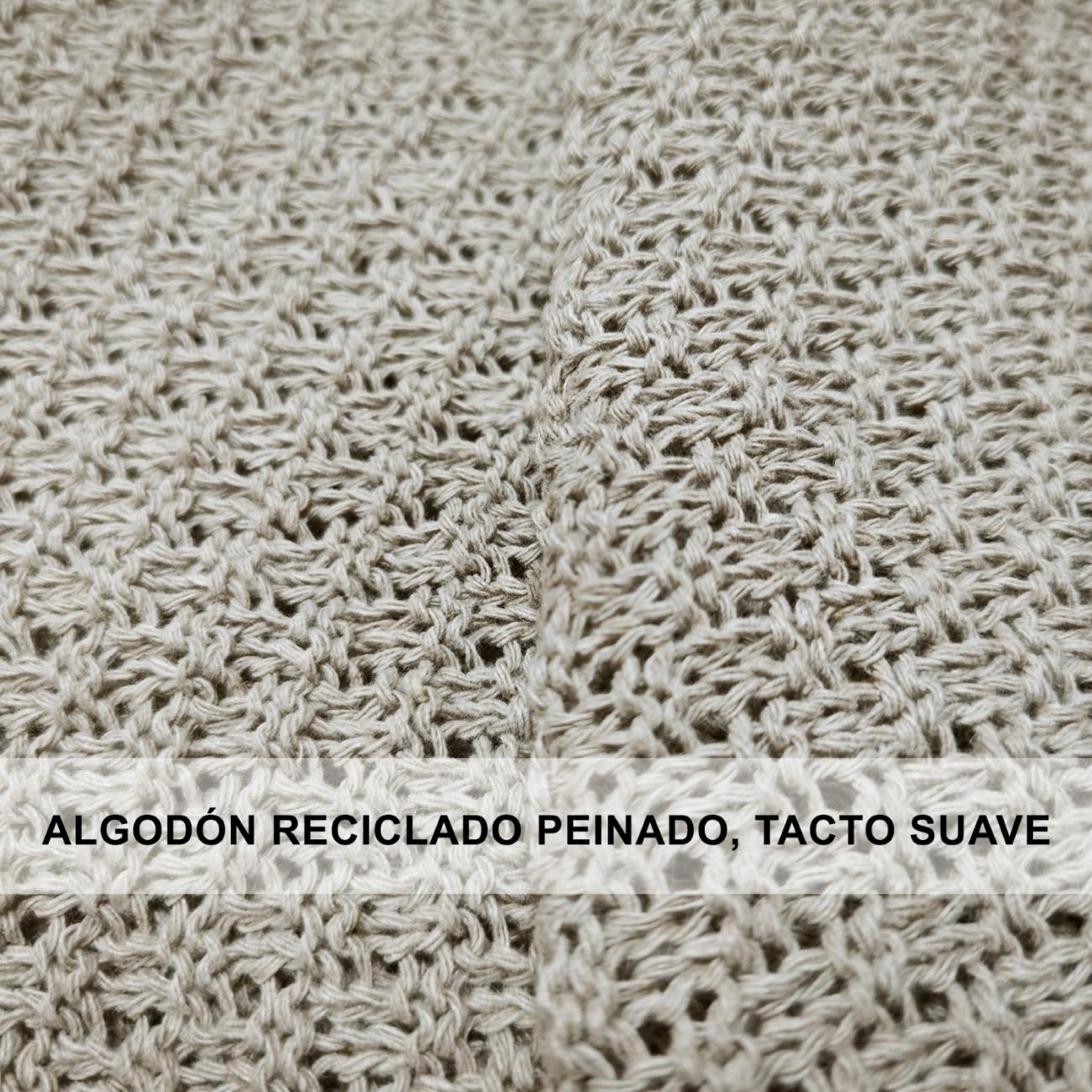 manta de punto algodón arena beige