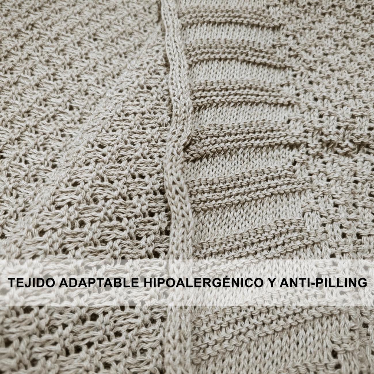 manta de punto algodón arena beige