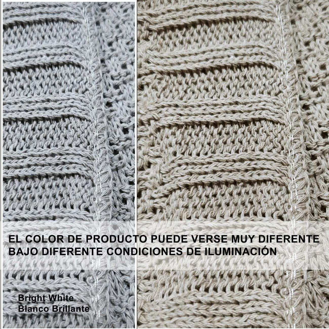 manta de punto algodón arena beige