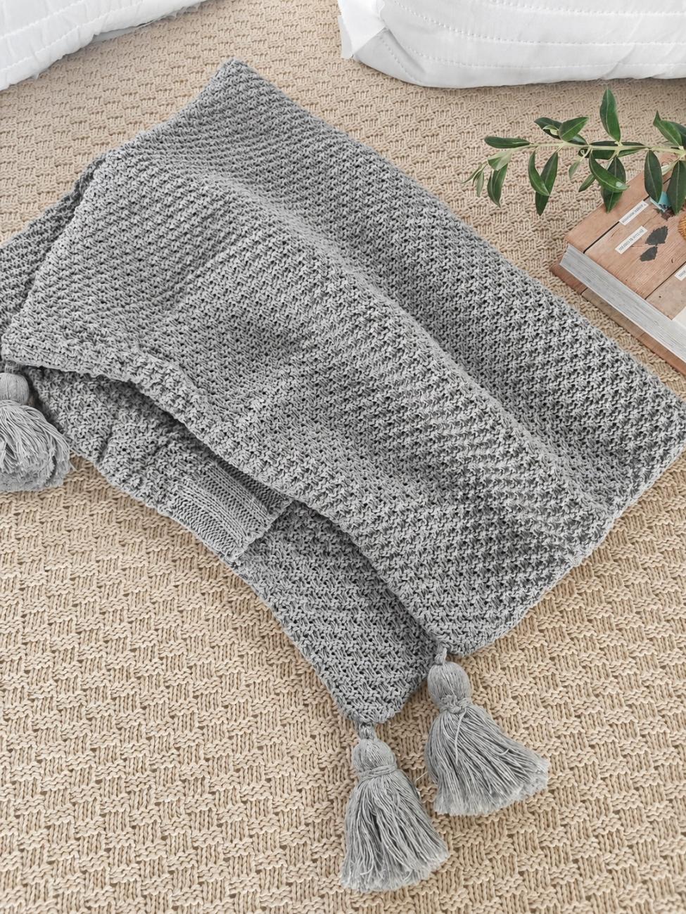 funda cojin de pundo algodon 40x60cm con borlas